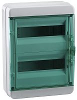 Бокс пластиковый Кэаз OptiBox ЩРН-П-24 P-BNZ-3-24-IP65 (410х300х153мм) IP65 зеленая дверца картинка 